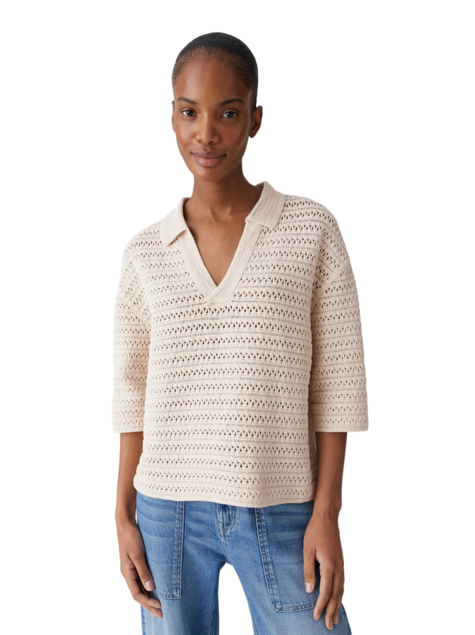 Opus Kurzarmpullover Garakino mit Lochmuster bei Robert Ley
