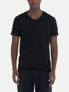 Replay Basic T-Shirt mit V-Ausschnitt 098 black bei Robert Ley