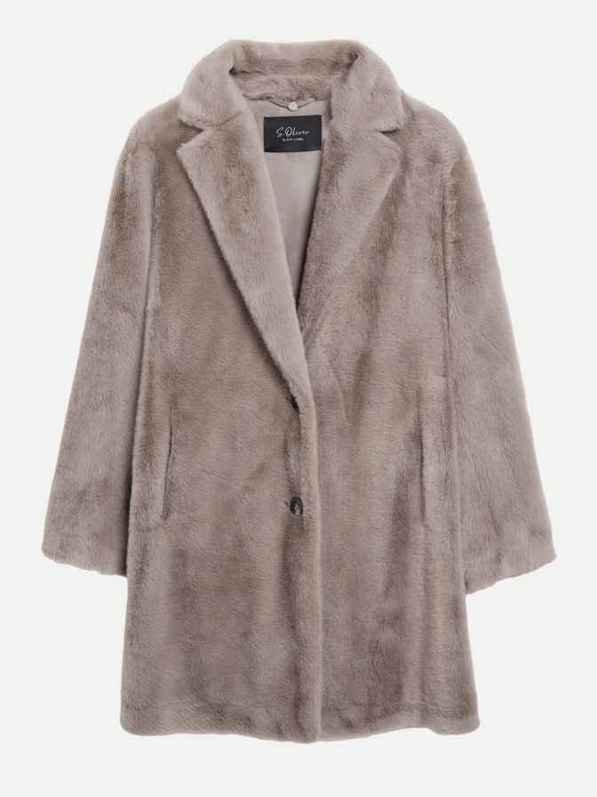 s.Oliver BLACK LABEL Mantel aus Fake-Fur bei Robert Ley
