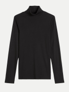 Marc O'Polo DENIM Rollkragen-Longsleeve Slim aus softem Ripp-Jersey 0001-Black bei Robert Ley