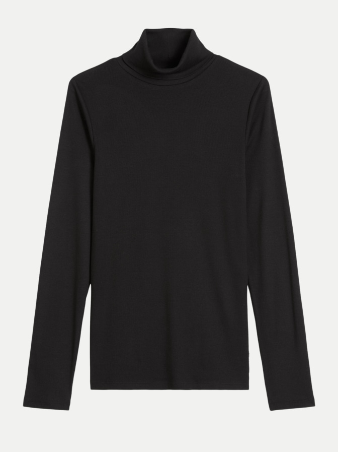 Marc O'Polo DENIM Rollkragen-Longsleeve Slim aus softem Ripp-Jersey bei Robert Ley