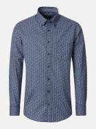 Casamoda Hemd mit Alloverprint 100-100 blau bei Robert Ley