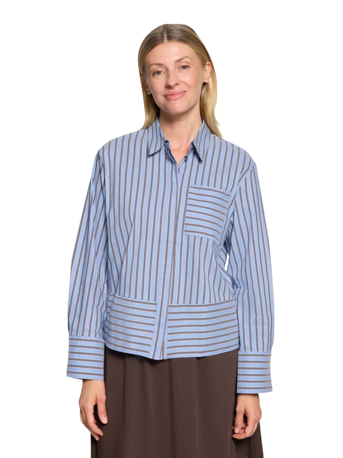 Cartoon Bluse Gestreift mit Brusttasche bei Robert Ley