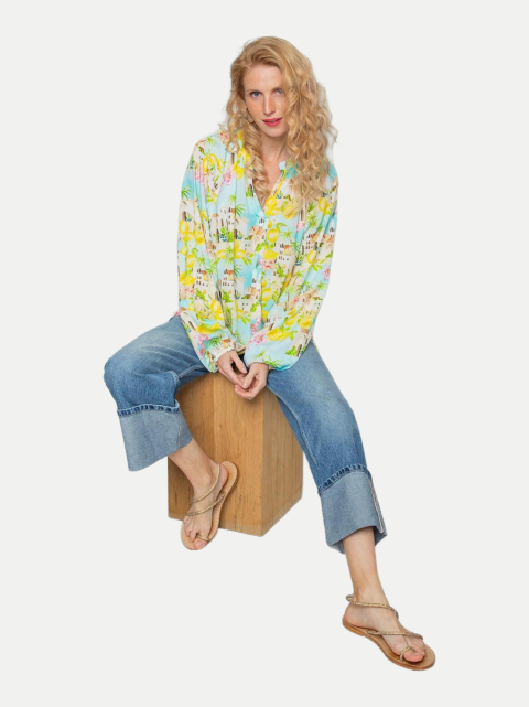 Emily Van Den Bergh Bluse mit mediterranem Print bei Robert Ley