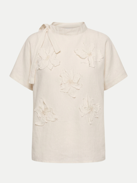 Peserico Bluse mit Blütenapplikation bei Robert Ley