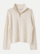 OH APRIL Pullover Nevi mit Reißverschluss 1001-off white bei Robert Ley