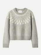 Soft Goat Kaschmirpullover mit Jacquardmuster greige bei Robert Ley