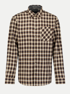 No Excess Langarm Hemd mit Karo-Muster 048-Caramel bei Robert Ley