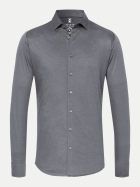 Desoto Slim-Fit Jerseyhemd 711-grey piqu? bei Robert Ley