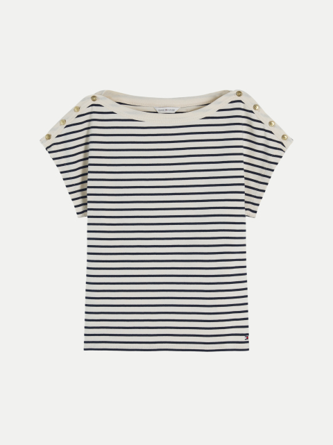 Tommy Hilfiger T-Shirt mit Knopfdetails bei Robert Ley