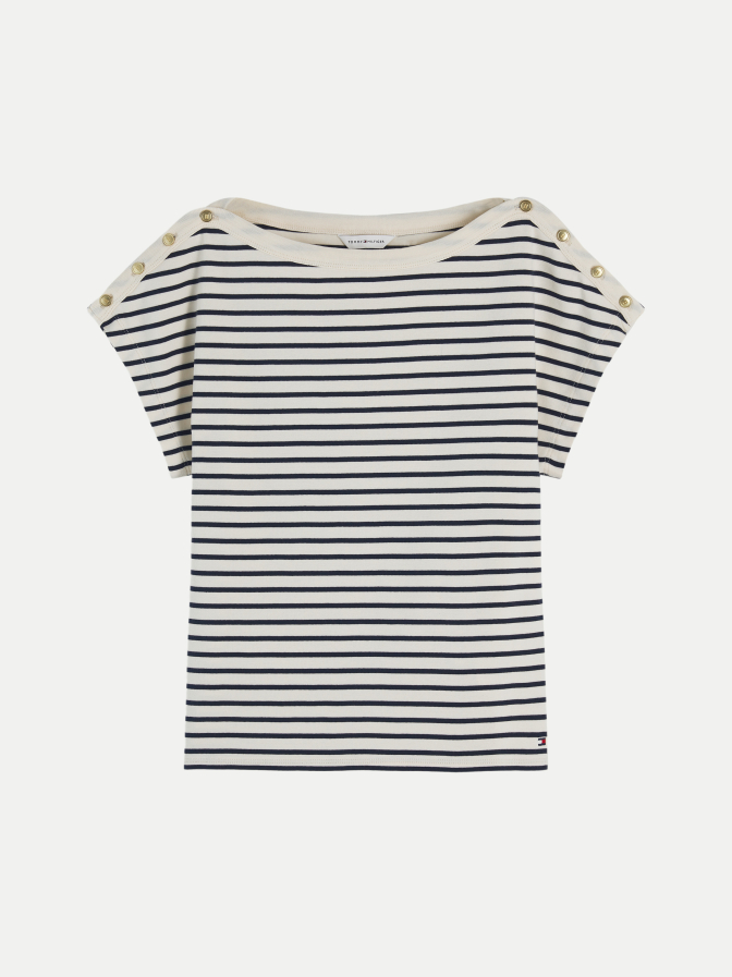 Tommy Hilfiger T-Shirt mit Knopfdetails bei Robert Ley