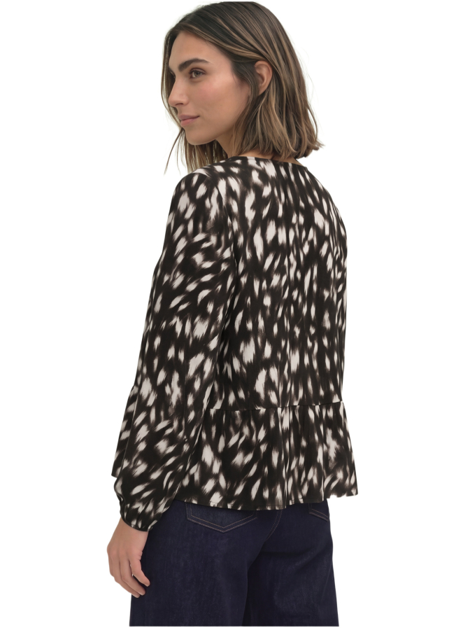 Street One Langarm Bluse mit Schößchen und Rehprint bei Robert Ley