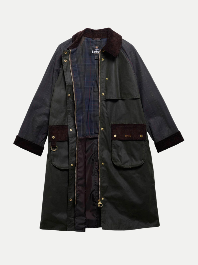 Barbour Lange Wachsjacke Kirklees Checked bei Robert Ley
