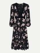 Rixo Midikleid Marlene aus Crepe daisy field black bei Robert Ley