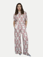 Marivie Wide-Leg Hose mit Allover-Print Ornament Mint bei Robert Ley