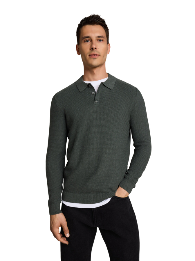 Tom Tailor Casual Langarm Strick-Poloshirt bei Robert Ley