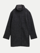 Tom Tailor Denim Bouclé Wollmantel mit Stehkragen 10369-Light Tarmac Grey Melange bei Robert Ley