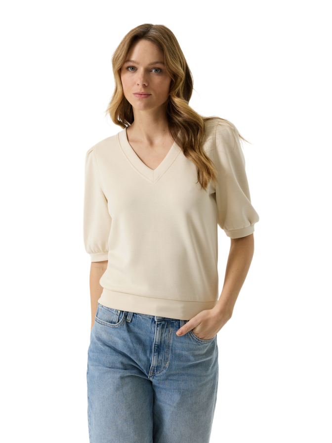 Garcia Kurzarm-Sweatshirt mit Ballonärmeln bei Robert Ley