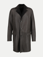 Manzoni 24 Ledermantel mit Lammfell darkbrown-darkbrown bei Robert Ley
