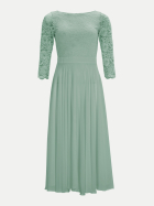 Swing Kleid aus Spitze und Chiffo 583-soft green bei Robert Ley