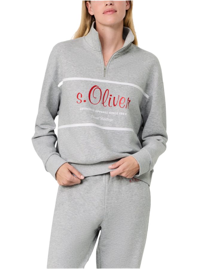 s.Oliver RED LABEL s.Oliver x Heidi Klum: Troyer-Sweatshirt mit Logo bei Robert Ley