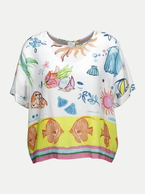 Emily Van Den Bergh Boxy-Fit Bluse mit Meeresdesign bei Robert Ley